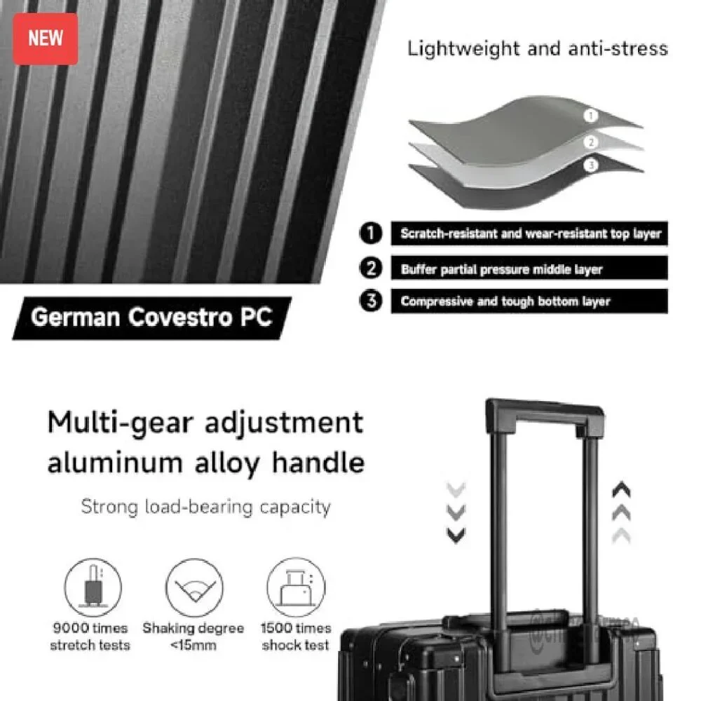 20 Inch Hard Shell Carry On Luggage with USB Port & Cup Holder
